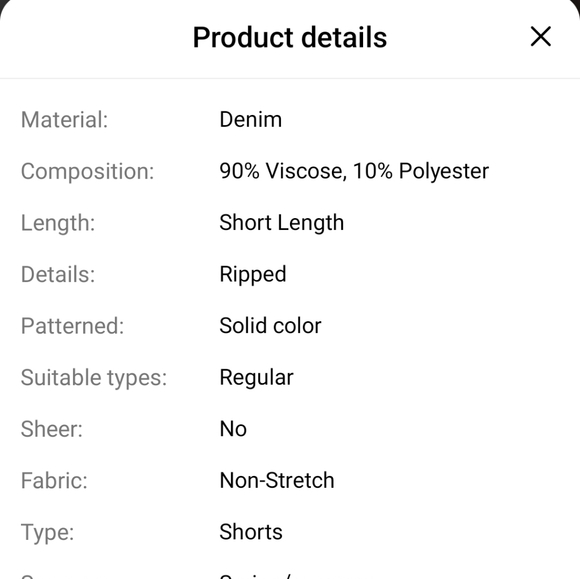 Blue Rolled Hem Denim Shorts, Slim Fit Ripped Floral Print Slash Pockets L 8-10 - Picture 11 of 13